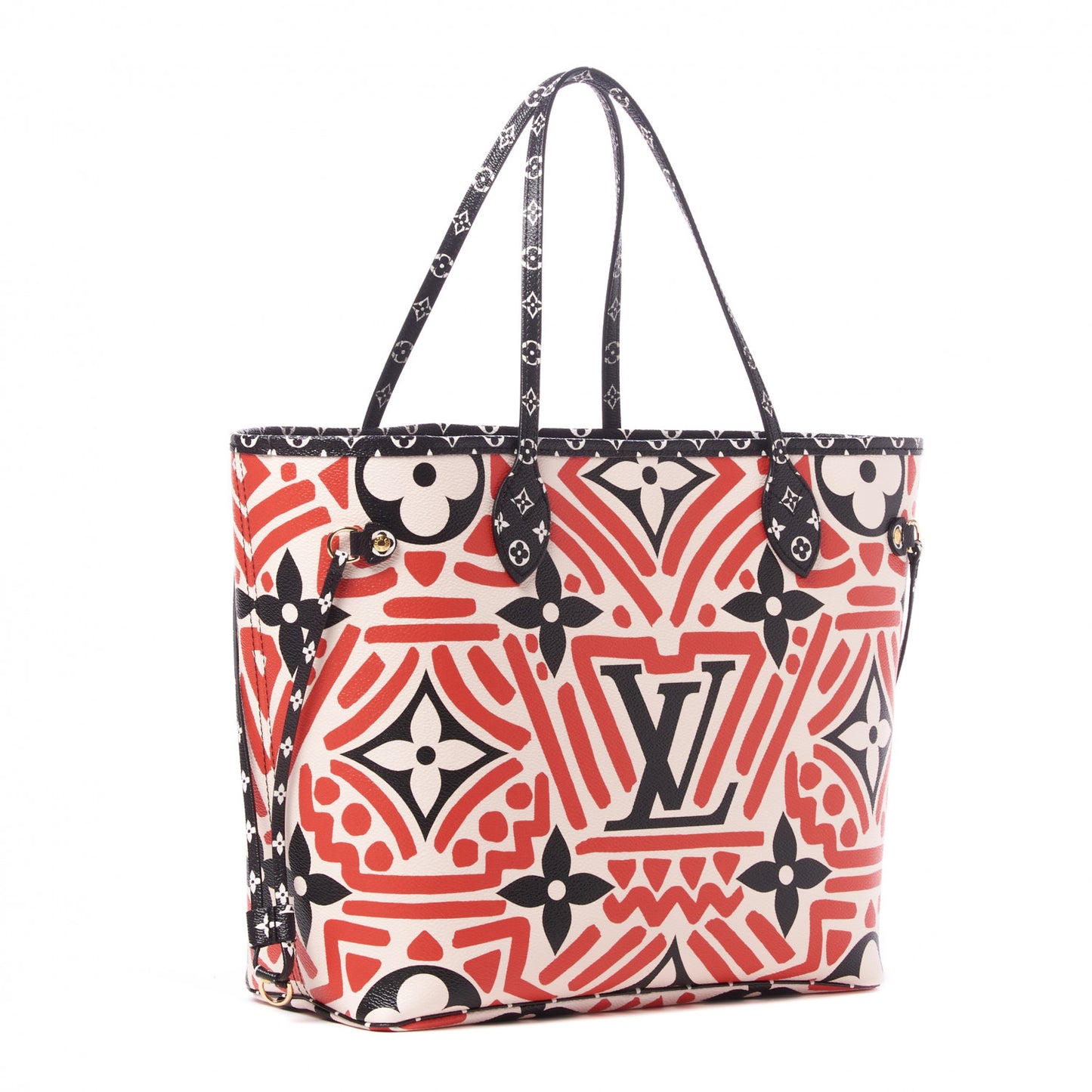 Monogram Giant Crafty Neverfull MM Creme Rouge Black