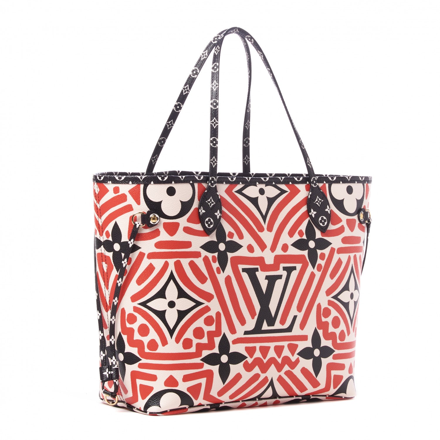 Louis Vuitton Monogram Giant Crafty Neverfull MM Creme Rouge Black 2 of 8