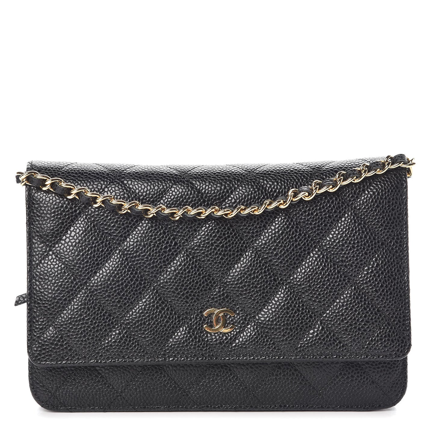 Caviar Quilted Wallet On Chain WOC Black