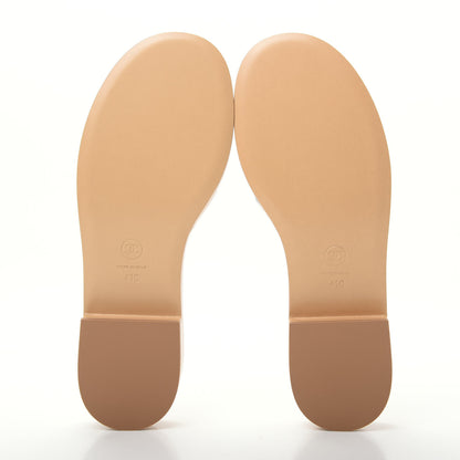 Chanel Lambskin Embroidered Logo Mule 41 Beige Black 6 of 11