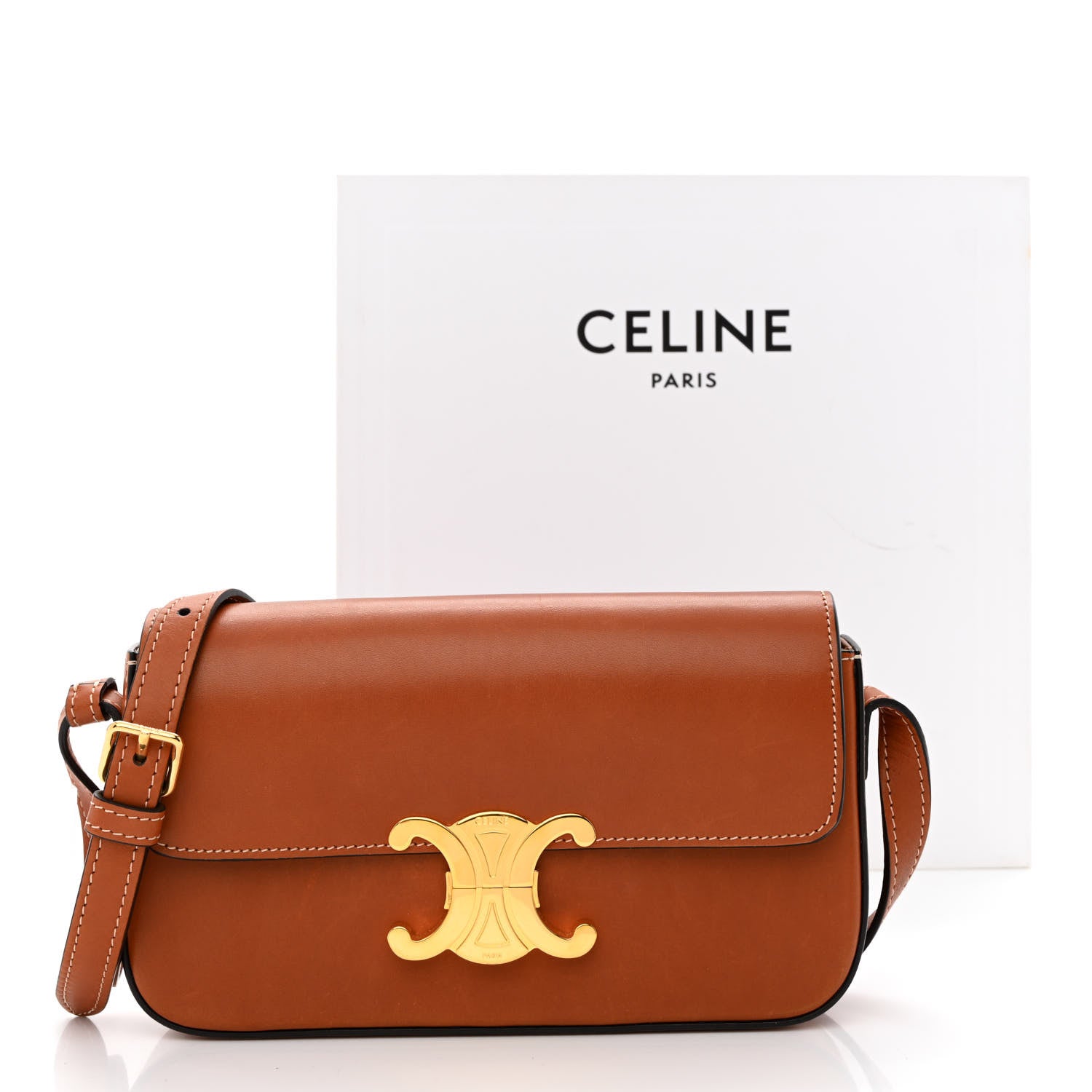 Celine Natural Calfskin Triomphe Shoulder Bag Tan 13 of 13