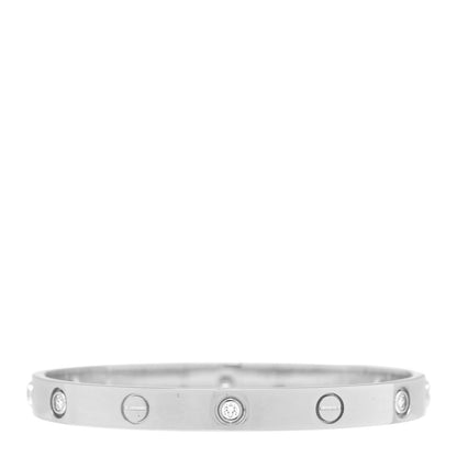 Cartier 18K White Gold 6 Diamond LOVE Bracelet 17 2 of 5