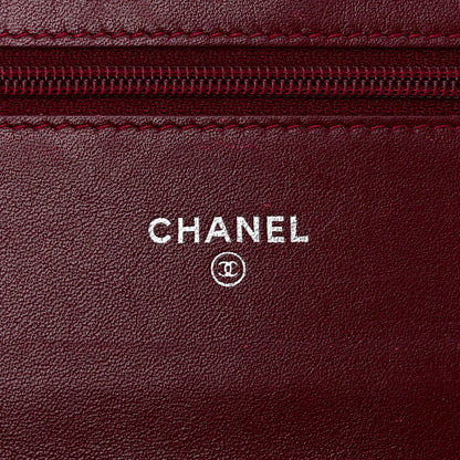 Chanel Patent Quilted Brilliant Wallet On Chain WOC Dark Burgundy 6 of 12