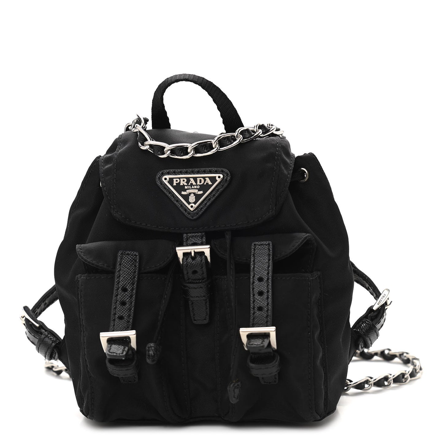 Nylon Vela Mini Crossbody Backpack Black