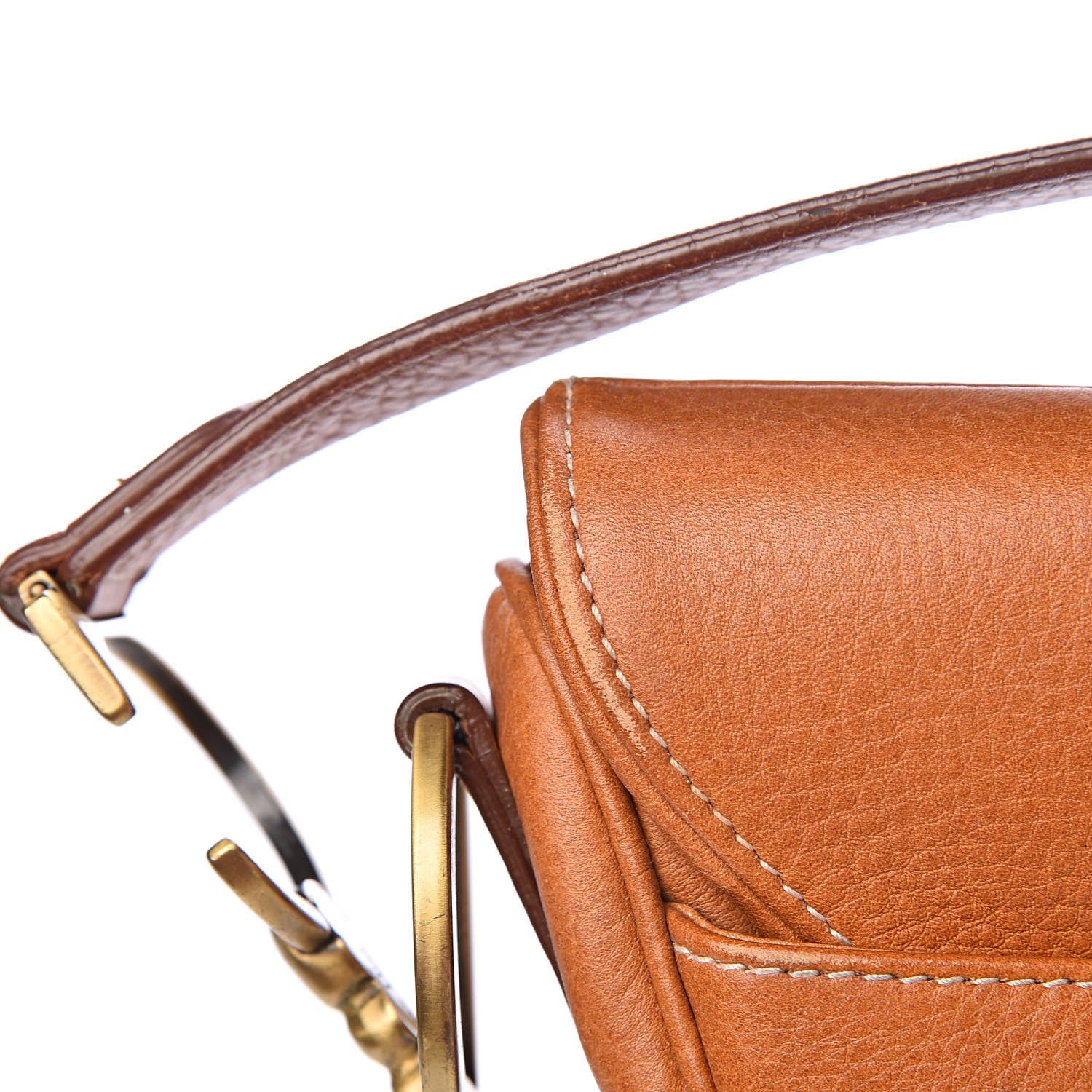 Christian Dior Calfskin Saddle Bag Tan 10 of 16