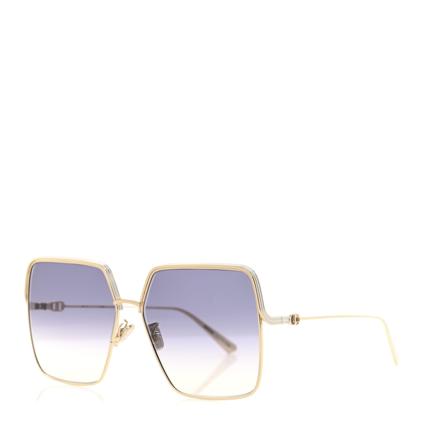 Metal EverDior Square Sunglasses Blue Gold