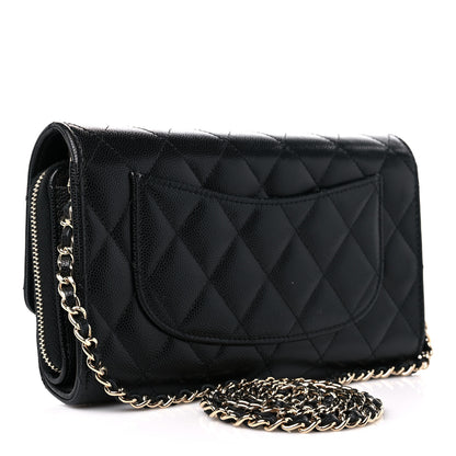 Chanel Caviar Quilted Phone Holder Wallet on Removable Chain Black 4 of 14