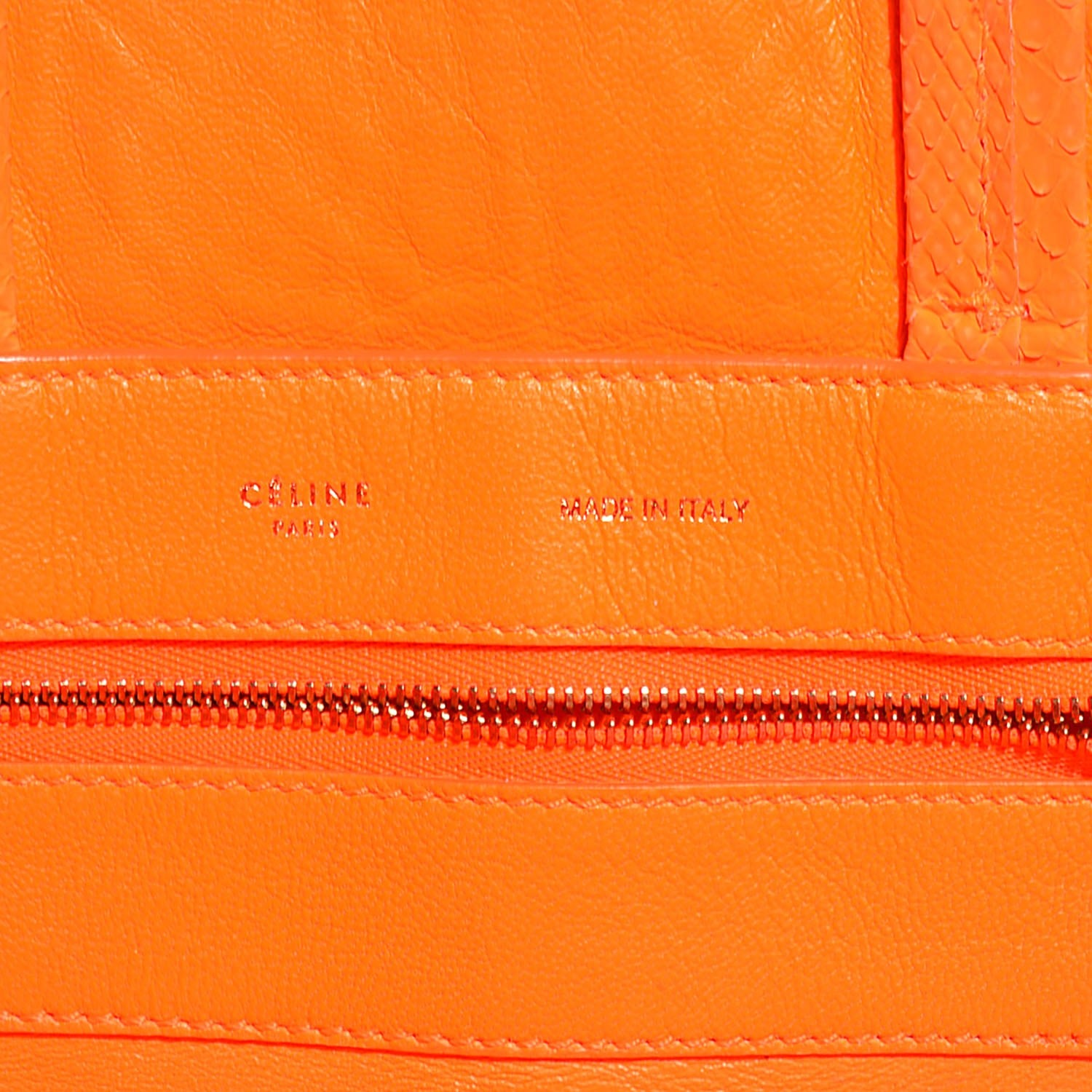 Celine Python Vertical Cabas Fluo Orange 6 of 7