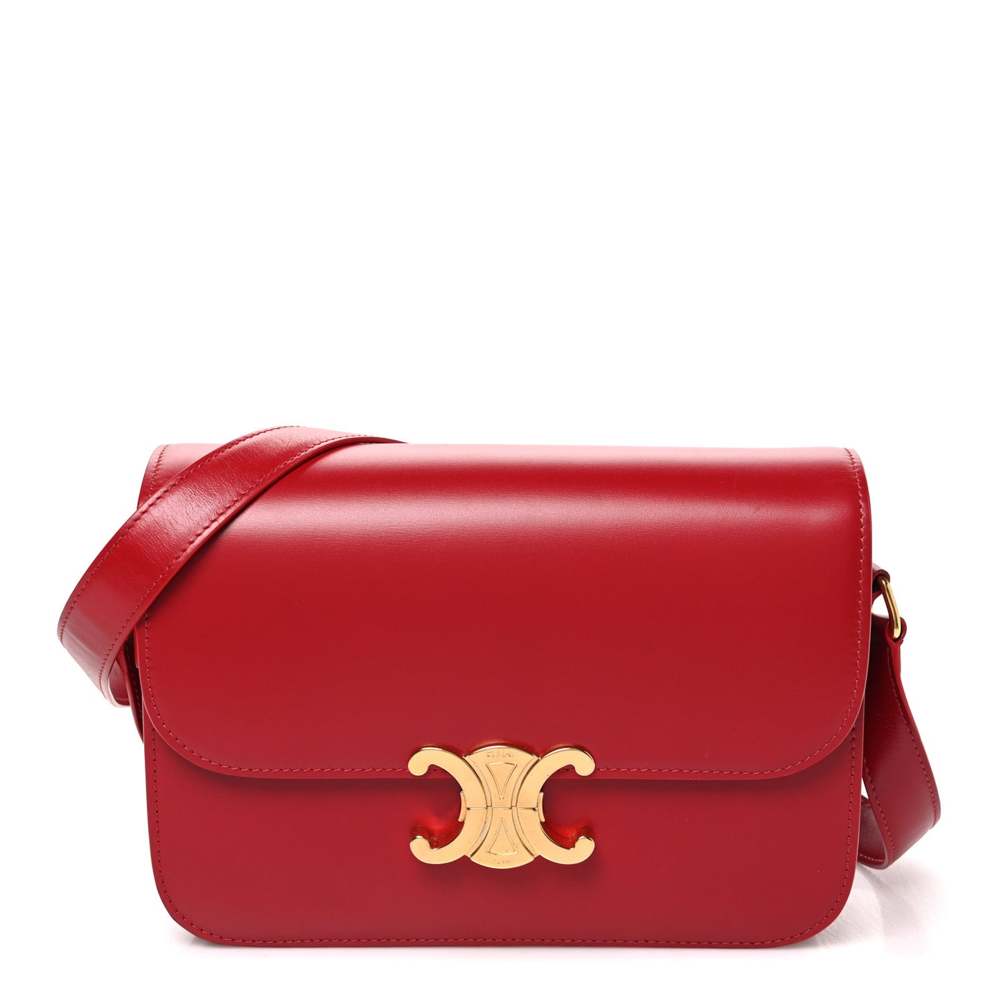 Shiny Calfskin Medium Triomphe Red Red
