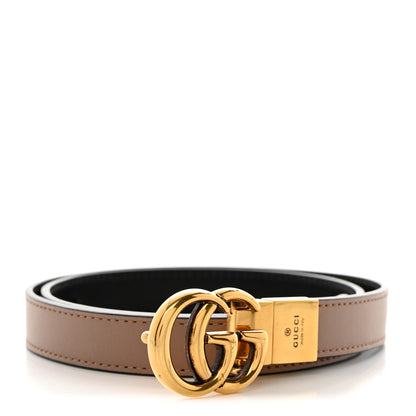 Gucci Plutone Calfskin Double G Reversible 20mm Belt 70 28 Porcelain Rose Black 1 of 8