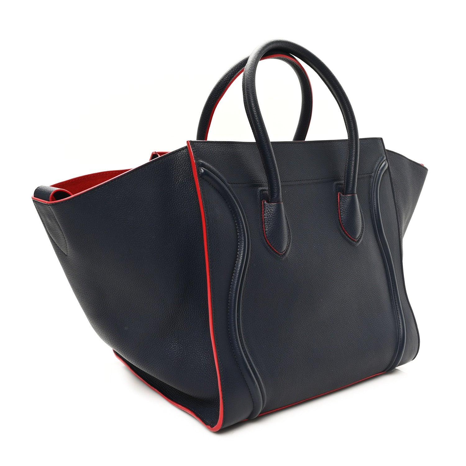 Celine Supple Calfskin Large Phantom Luggage Navy Blue Red 3 of 10