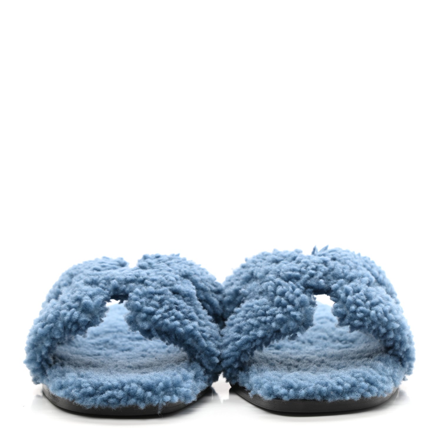 Hermes Woolskin Oran Sandals 39 Bleu 2 of 8