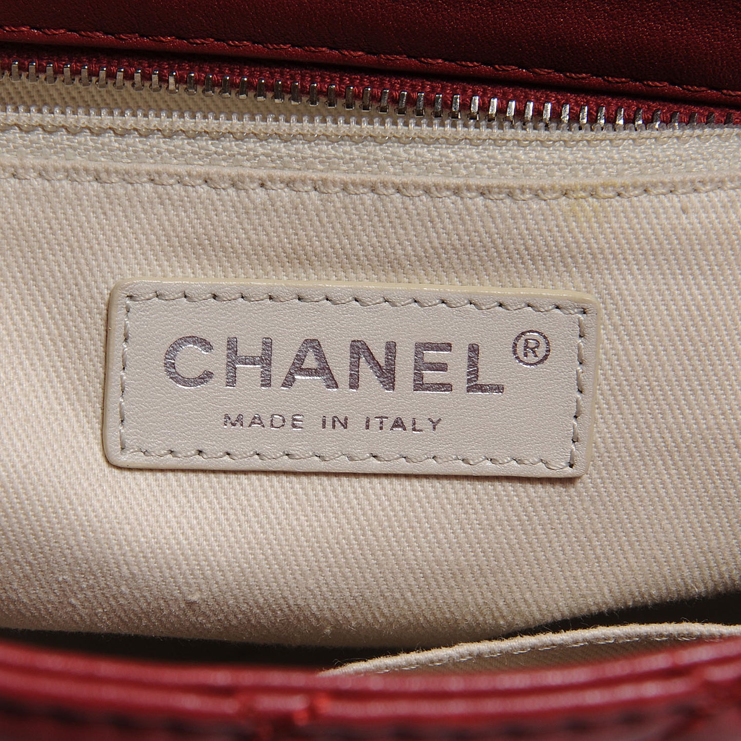 Calfskin Quilted In the Business North South Tote Red