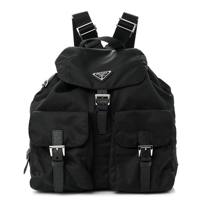 Prada Tessuto Nylon Saffiano Medium Backpack Black 3 of 12