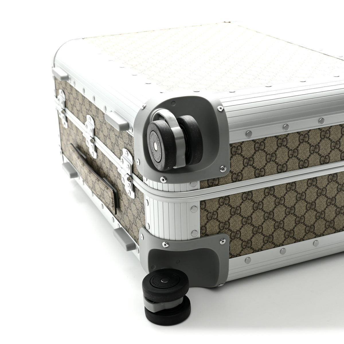 GG Supreme Monogram Porter Cabin Plus Suitcase Beige Dark Brown Supreme