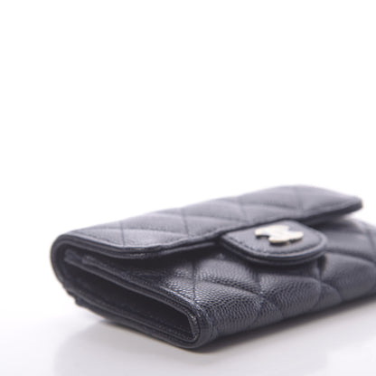 Chanel Caviar Quilted Flap Card Holder Wallet Navy Blue 6 of 12