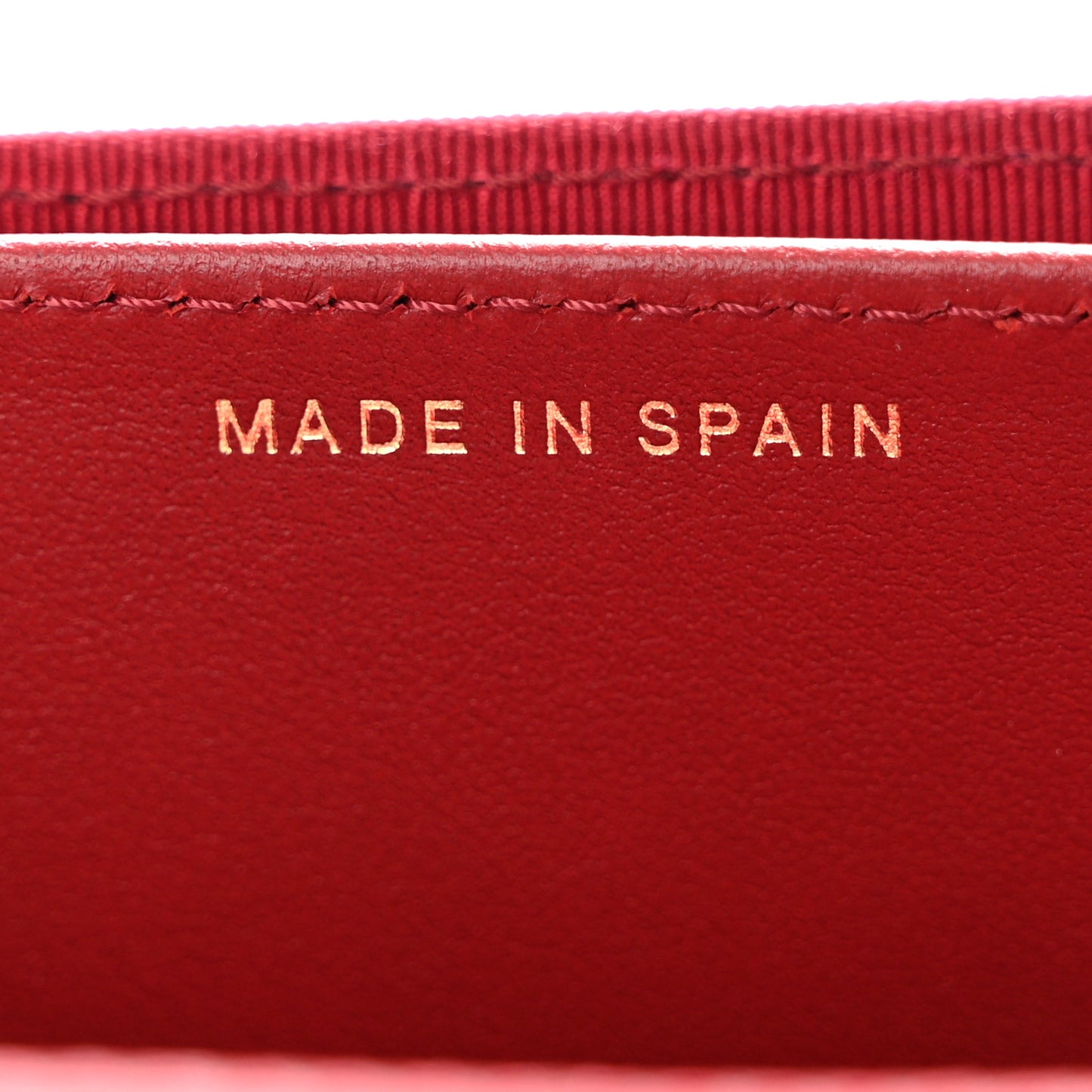 Aged Calfskin Quilted Reissue Flap Card Holder Wallet Red