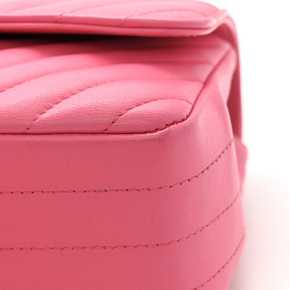 Chanel Lambskin Chevron Quilted Mini Rectangular Flap Fuchsia 11 of 12