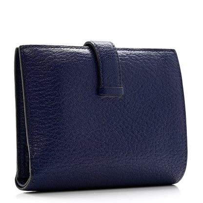 Hermes Chevre Mysore Bearn Compact Wallet Bleu Encre 3 of 9