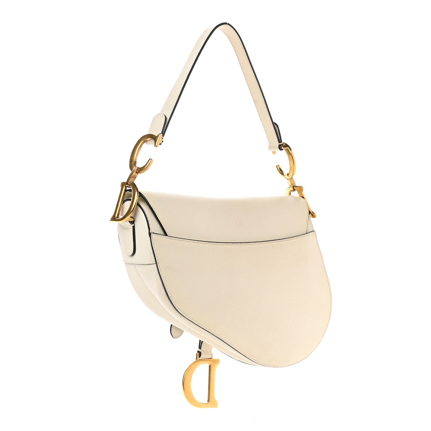 Christian Dior Grained Calfskin Saddle Bag White 3 of 21