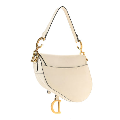 Christian Dior Grained Calfskin Saddle Bag White 3 of 21