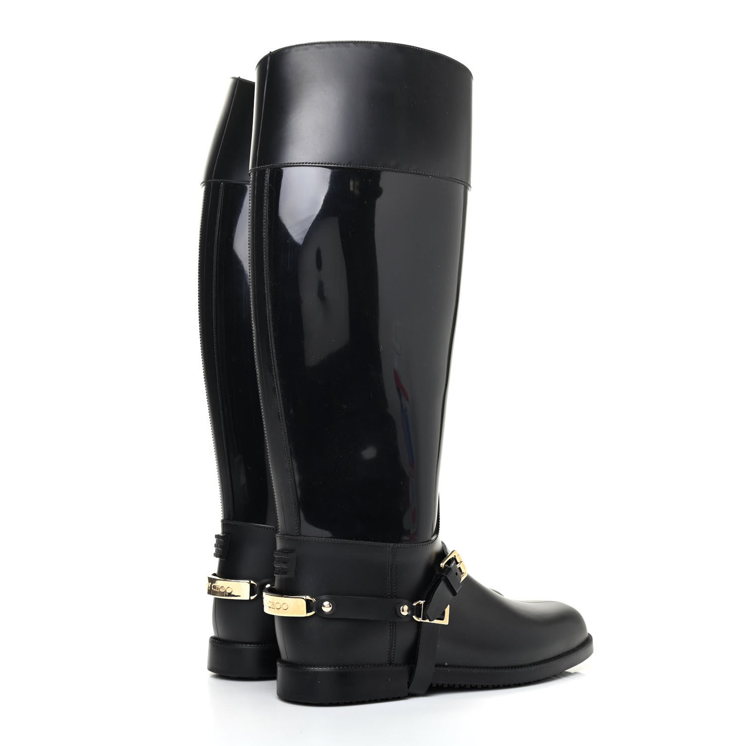 Jimmy Choo PVC Rubber Cheshire Rain Boots 39 Black 4 of 13