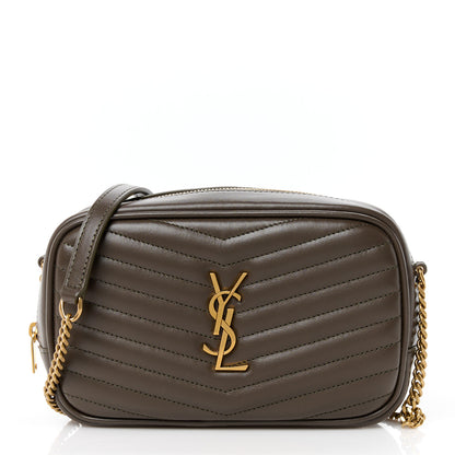 Saint Laurent Calfskin Matelasse Monogram Mini Lou Camera Bag Light Musk 1 of 11