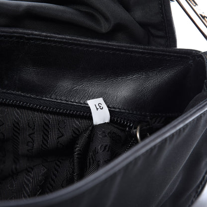 Prada Tessuto Nylon Calfskin Shoulder Bag Black 9 of 14