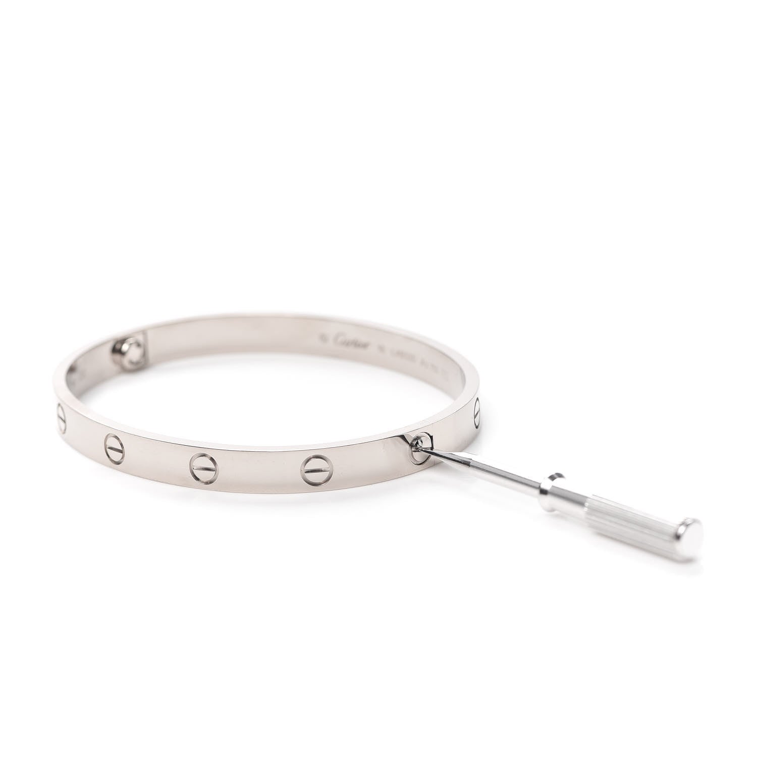 Cartier 18K White Gold LOVE Bracelet 18 4 of 6