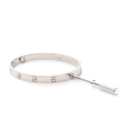 Cartier 18K White Gold LOVE Bracelet 18 4 of 6