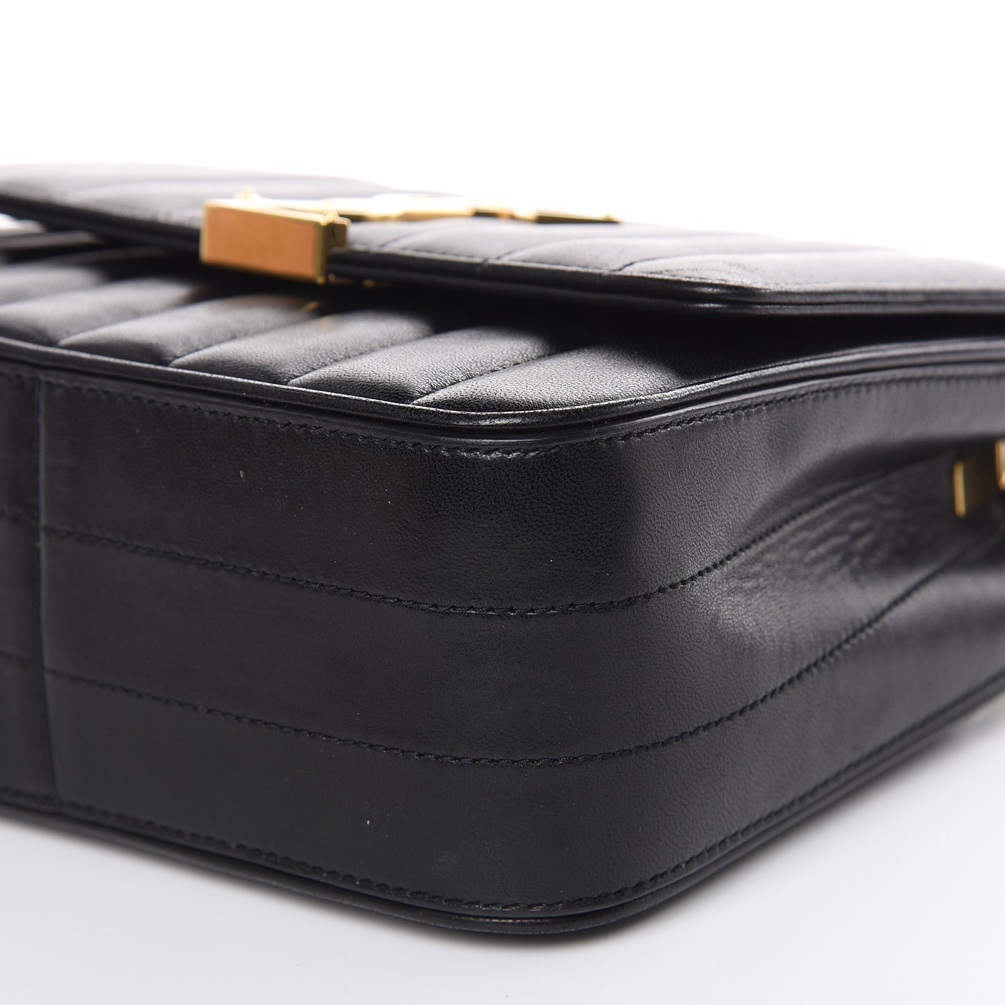 Lambskin Matelasse Monogram Medium Vicky Chain Bag Black
