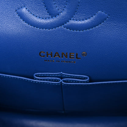 Chanel Lambskin Quilted Medium Double Flap Blue 6 of 10