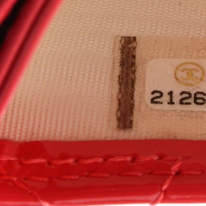 Chanel Patent Quilted Card Holder Red 7 of 7