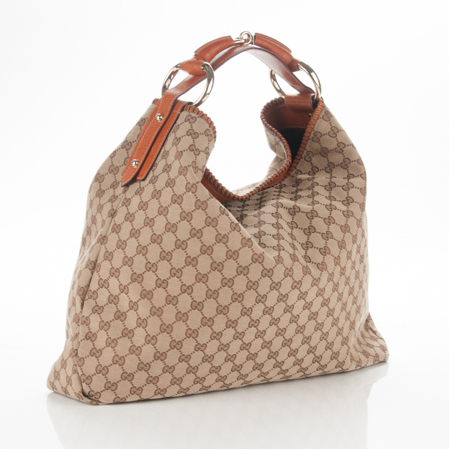 Gucci Monogram Large Horsebit Chain Hobo Brown 3 of 7