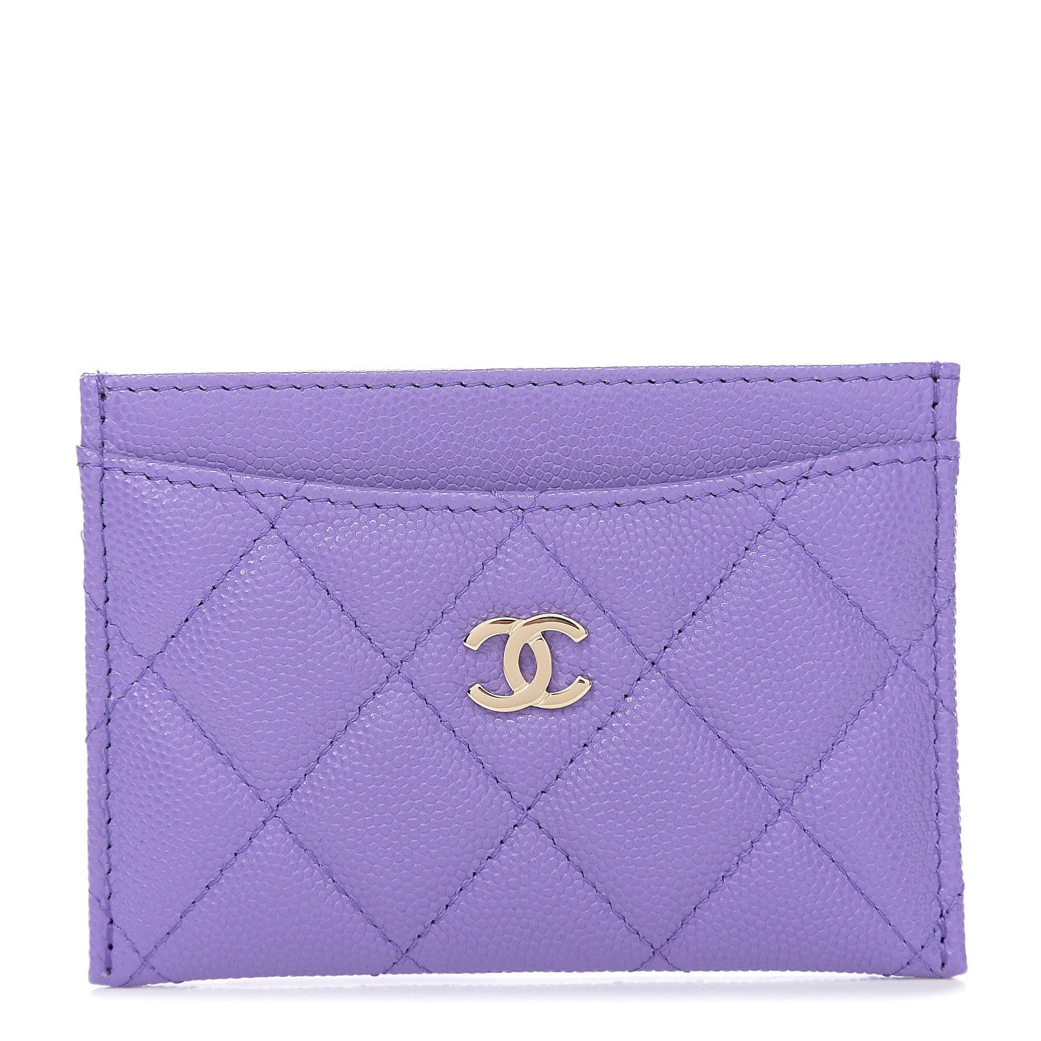 Chanel Caviar Quilted Card Holder Purple 1 of 8