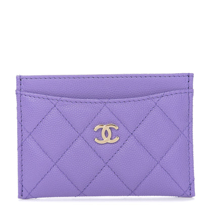 Chanel Caviar Quilted Card Holder Purple 1 of 8
