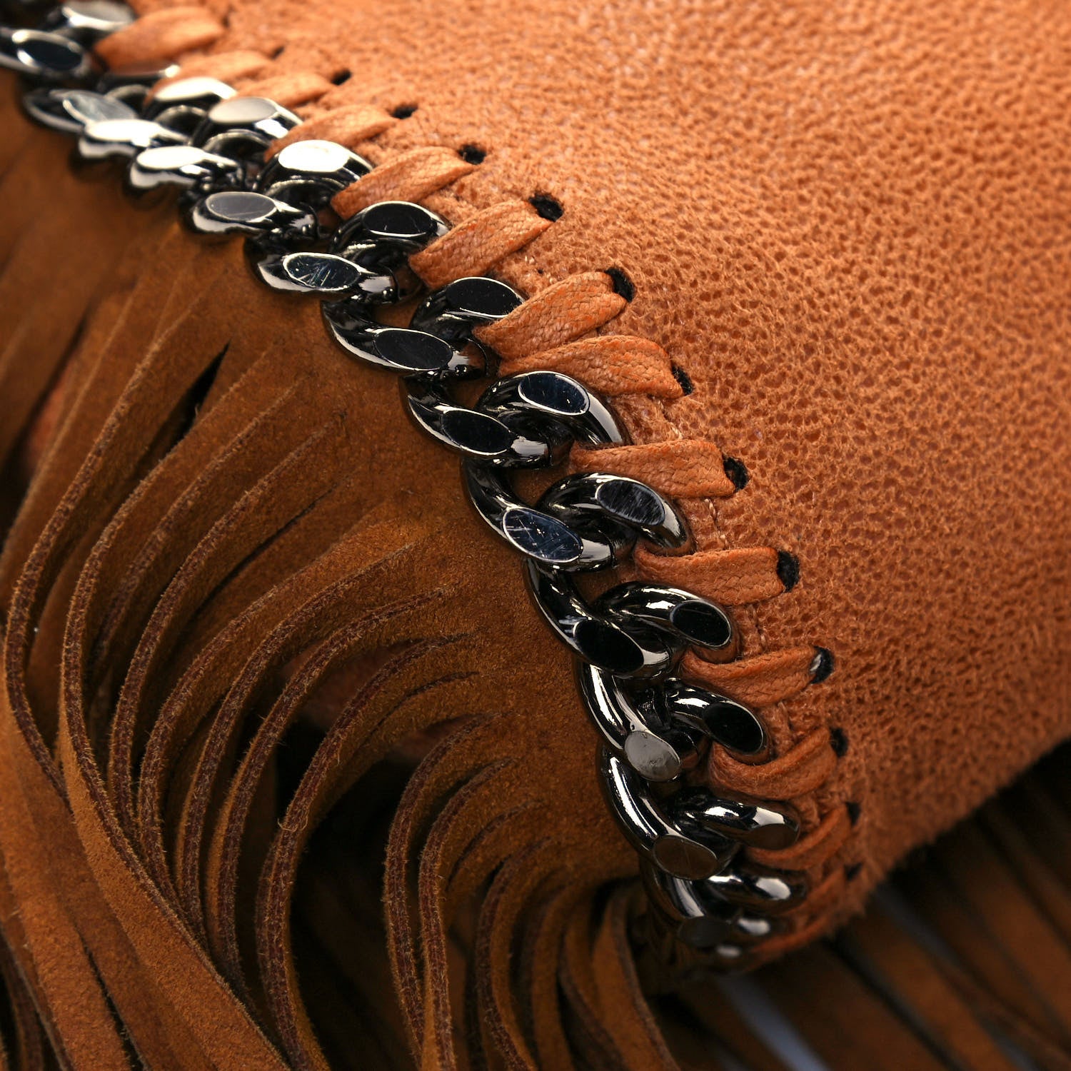 Stella McCartney Eco Suede Mini Fringe Falabella Tote Tan 9 of 14