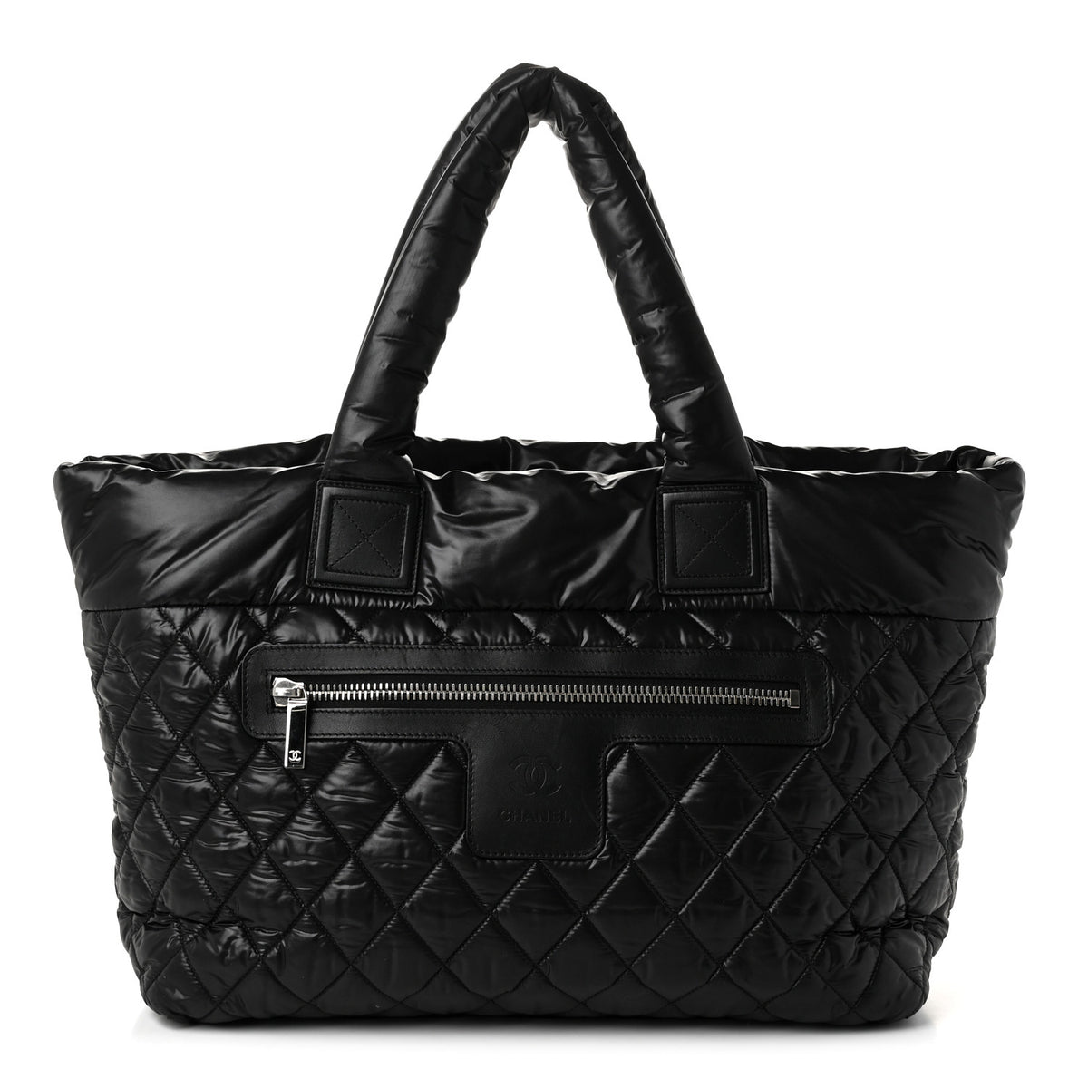 Nylon Quilted Large Coco Cocoon Tote Black