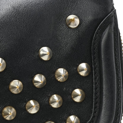 Alexander McQueen Smooth Calfskin Studded Padlock Skull Clutch Black 12 of 14