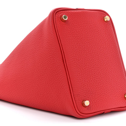 Hermes Taurillon Clemence Picotin Lock 18 PM Rouge Casaque 10 of 13