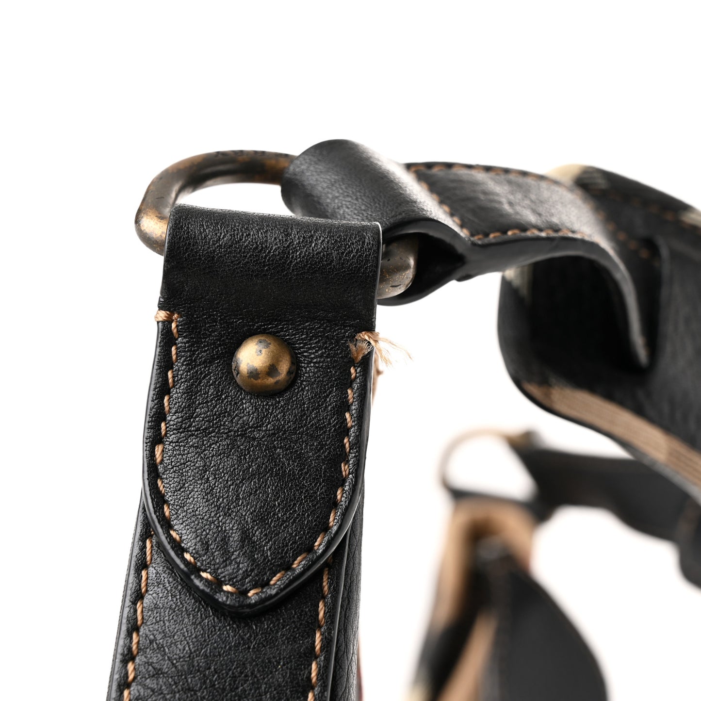 Calfskin Nova Check Trim Hobo Black