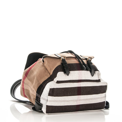 Burberry Canvas Mega Check Brookdale Backpack Black 4 of 7