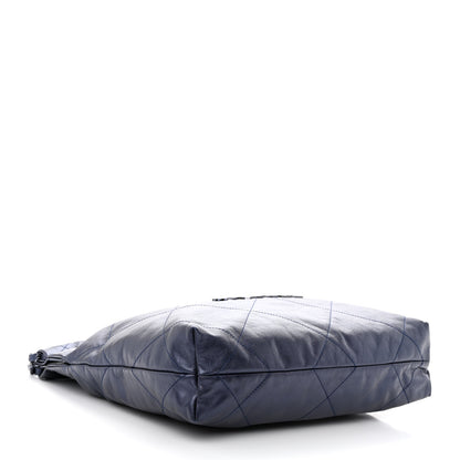 Chanel Metallic Calfskin Quilted Small Chanel 22 Navy Blue 5 of 11