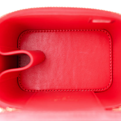Chanel Caviar Quilted Mini Vanity Case With Chain Red 5 of 12