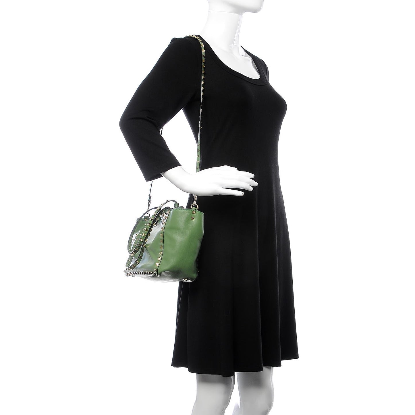 Vitello Small Rockstud Tote Jade