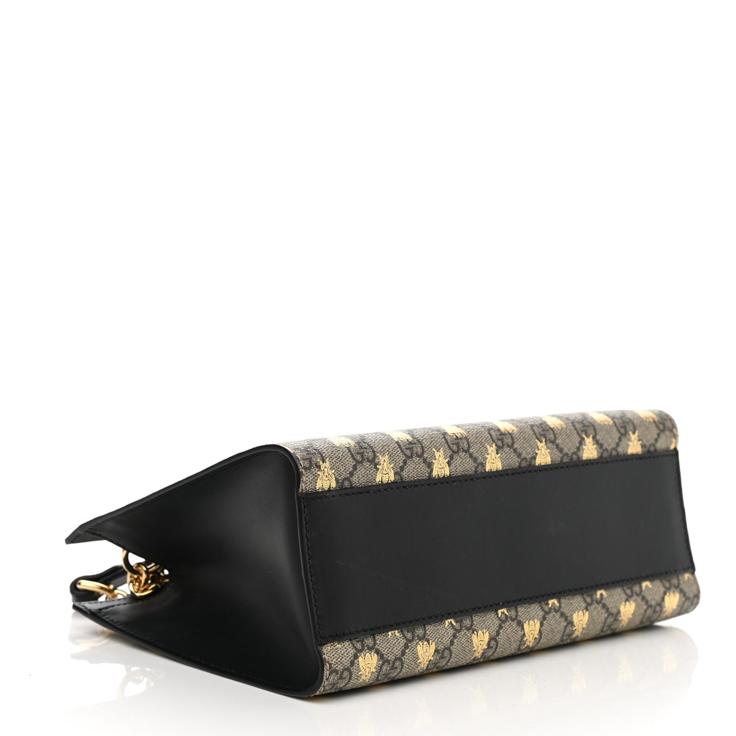 GG Supreme Monogram Bees Small Padlock Tote Beige Oro Black