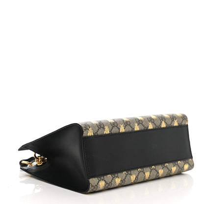 Gucci GG Supreme Monogram Bees Small Padlock Tote Beige Oro Black 4 of 12