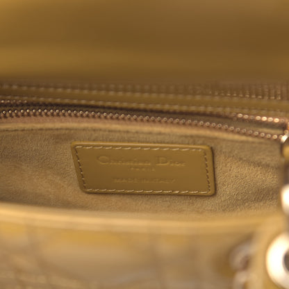 Christian Dior Patent Cannage Mini Lady Dior Yellow 7 of 11