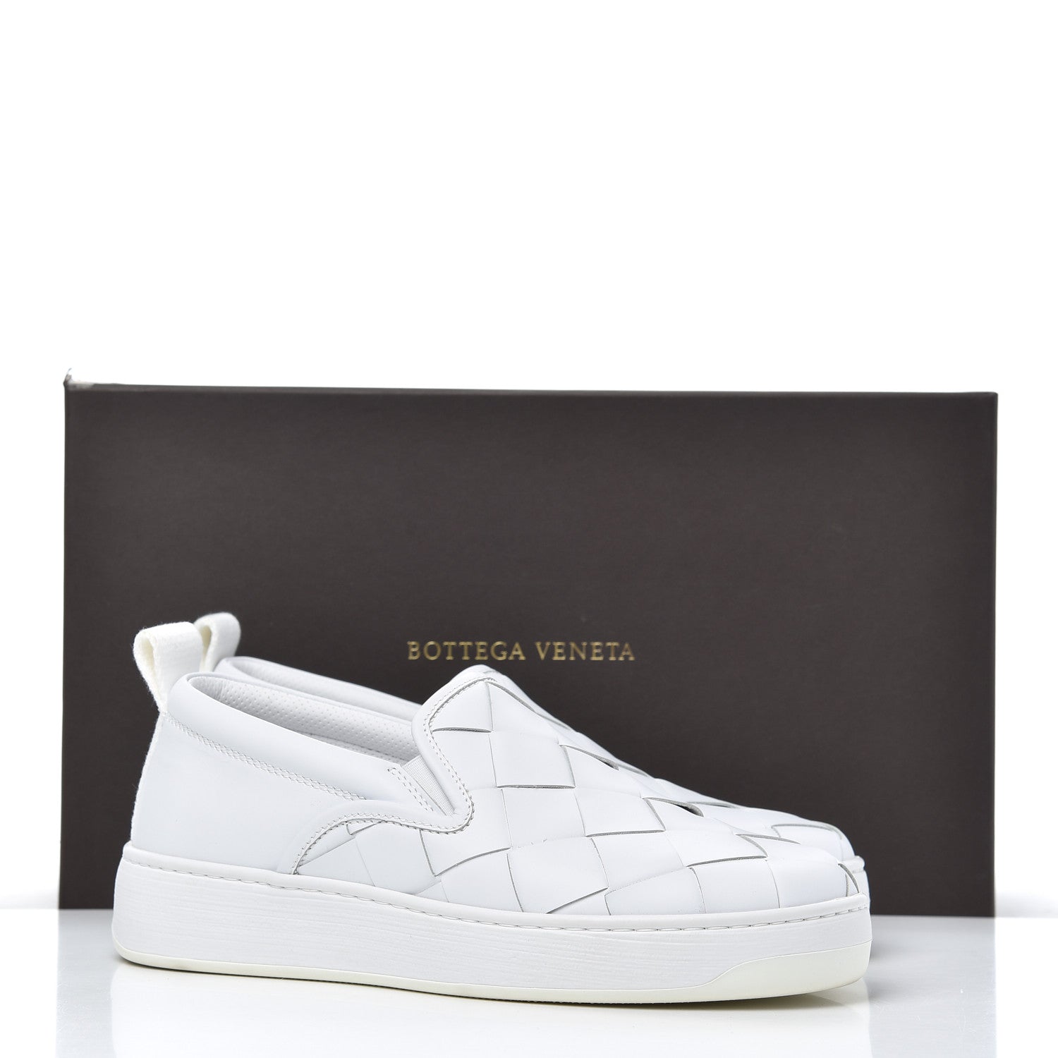 Bottega Veneta Nappa Intrecciato Slip On Sneakers 39 White 12 of 12