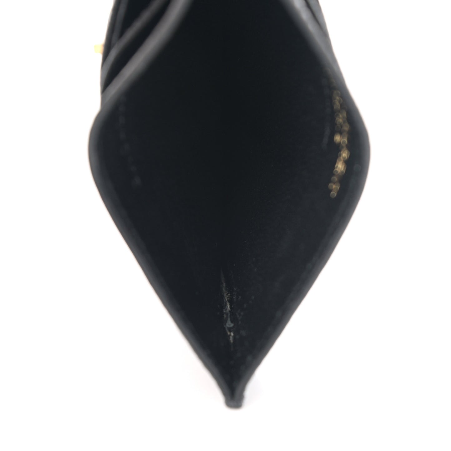 Grain De Poudre Matelasse Chevron Monogram Credit Card Case Black